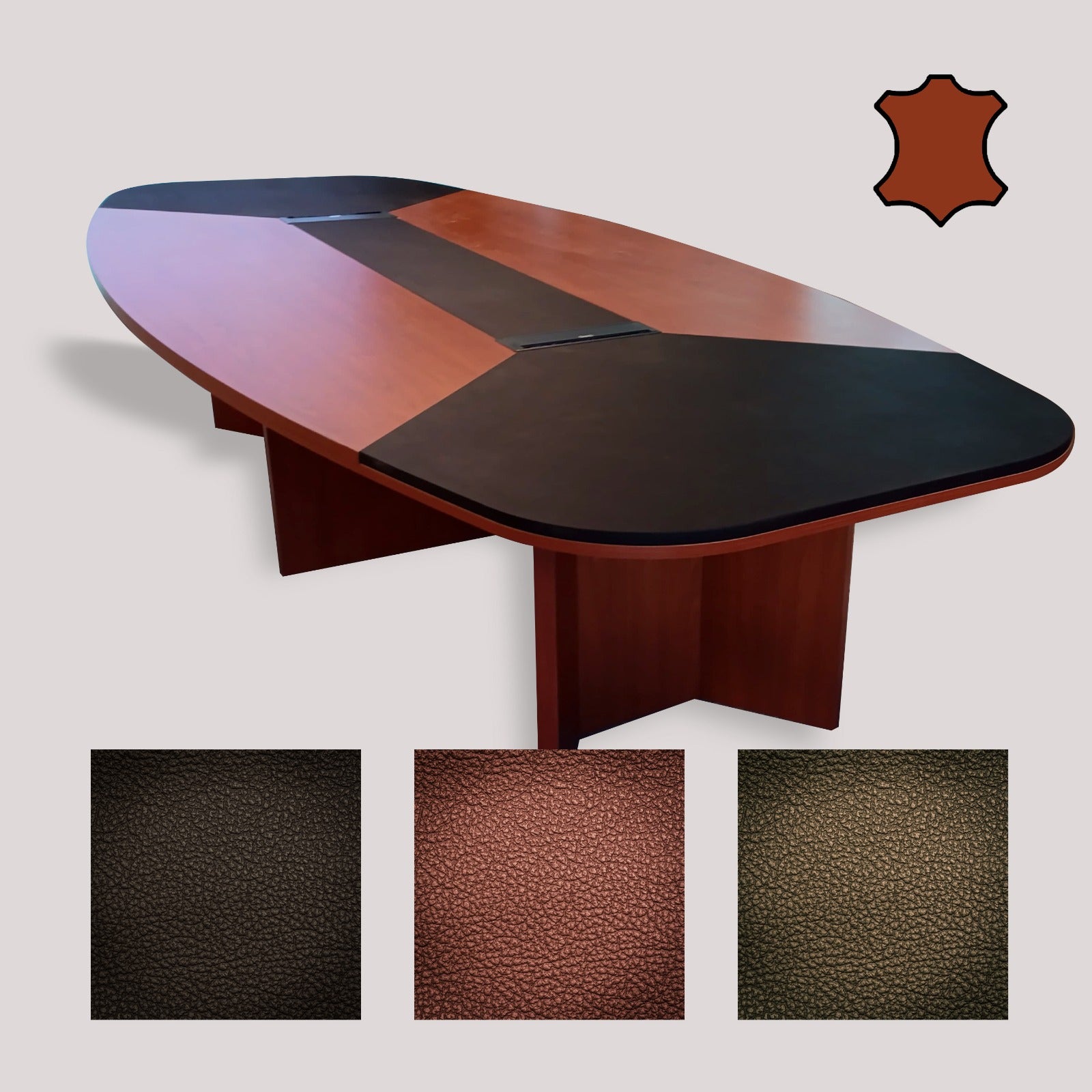 Tuzla OSB Leather Large Meeting Table