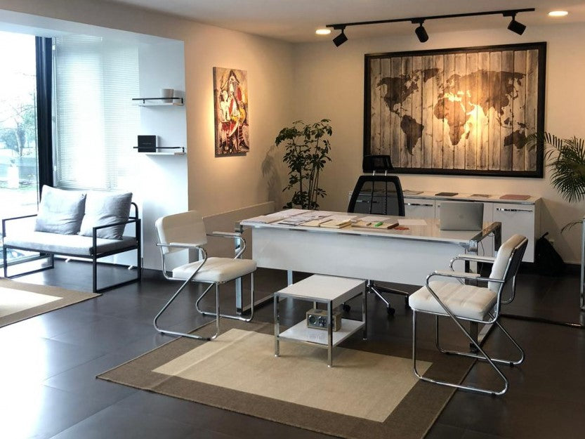 Istanbul Office Desk Apple Executive Set Glossy White
