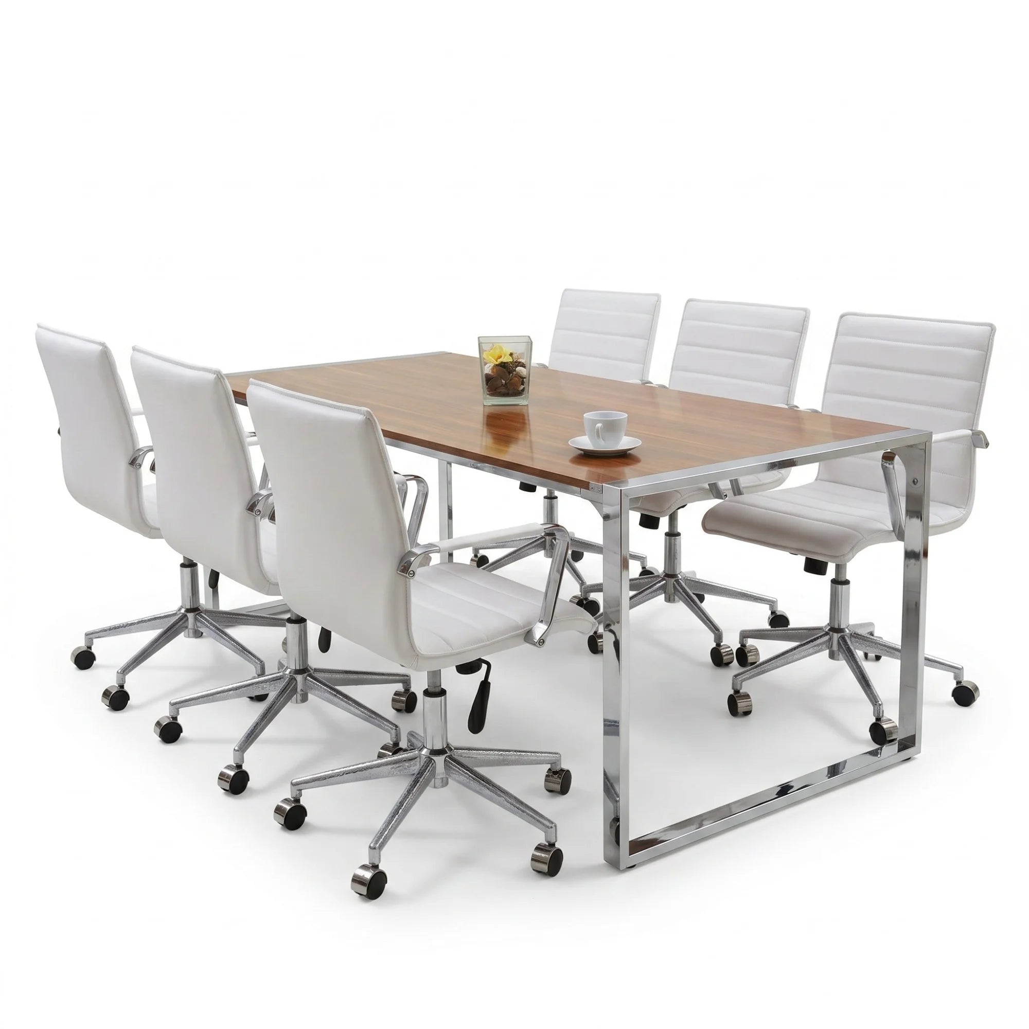 İstanbul Ofis Mobilya marka 190x90 cm ahşap tablalı ve metal ayaklı modern ofis toplantı masası