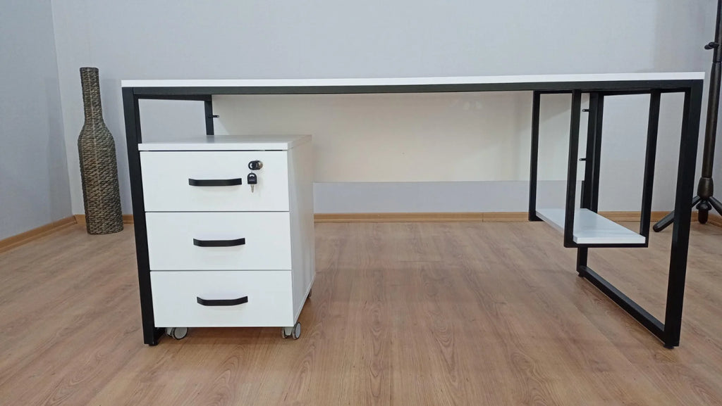 Beyaz Kesonlu Çalışma Masası Zelinda ISTANBUL-TSI