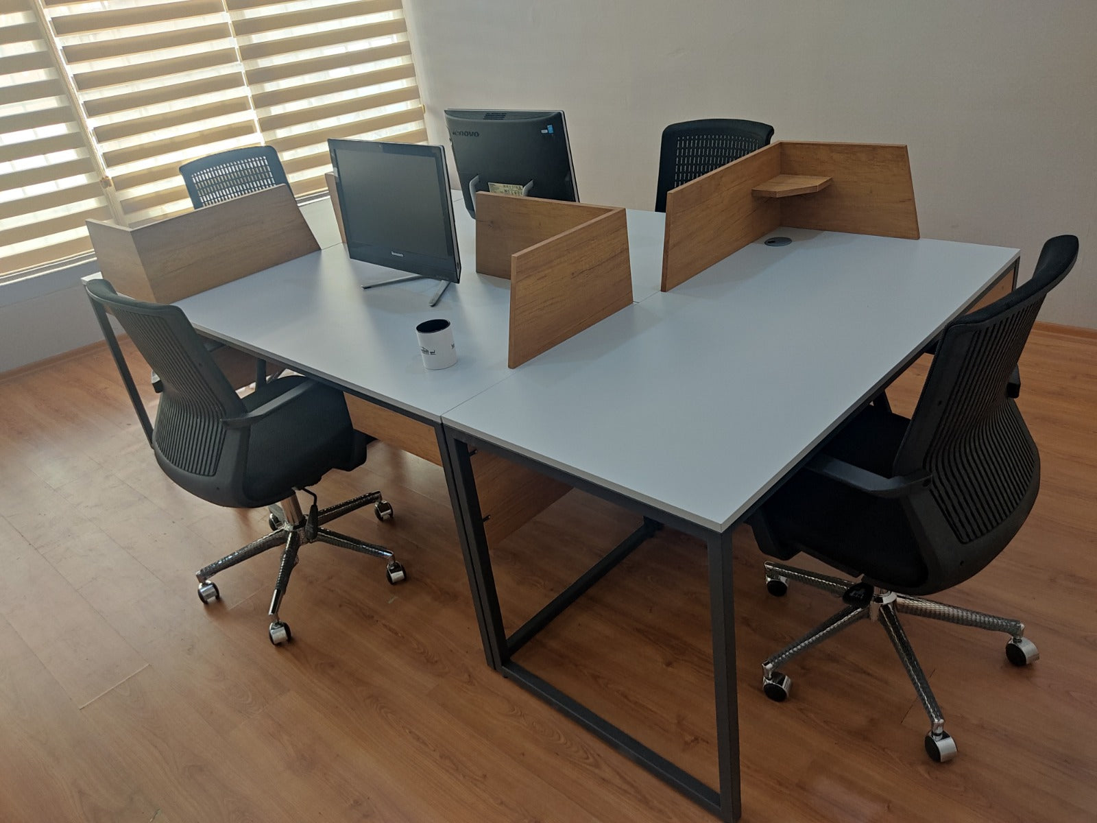 Zelinda 4-Person Desk