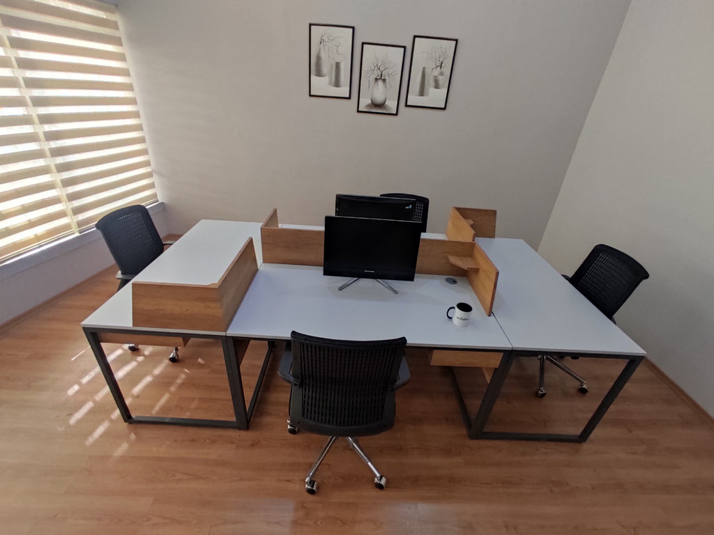 Zelinda 4-Person Desk