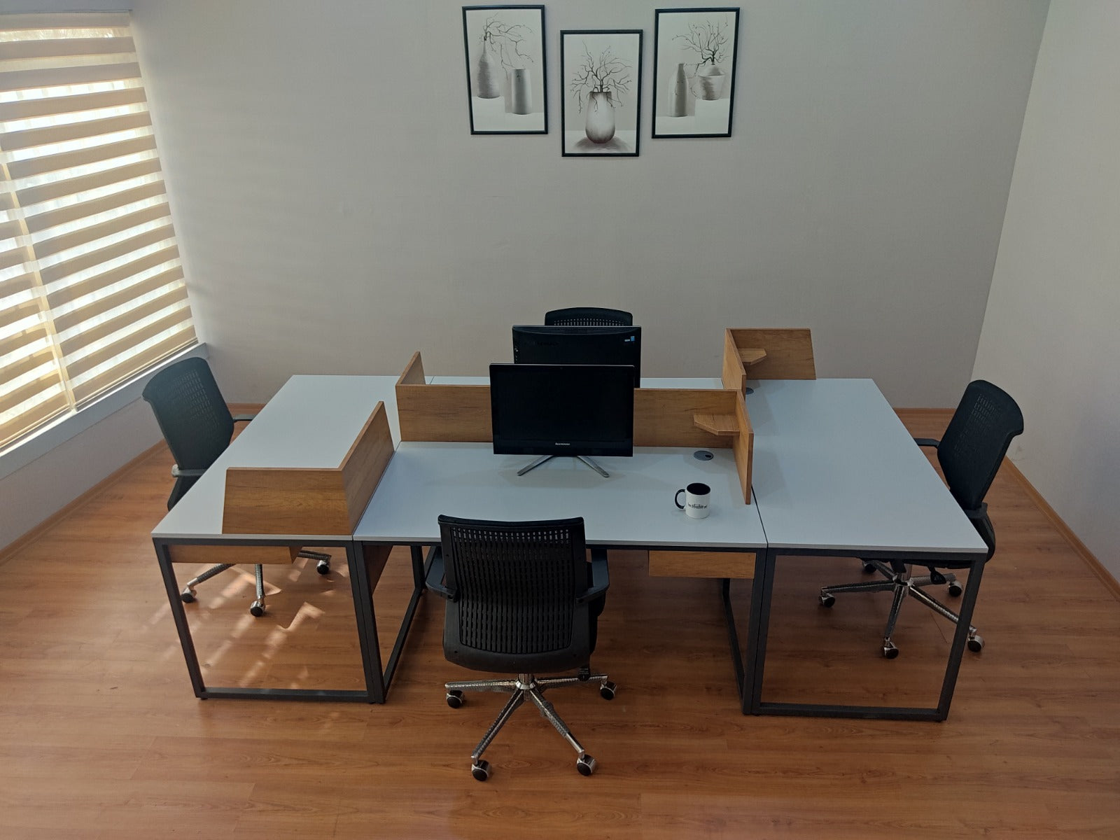Zelinda 4-Person Desk