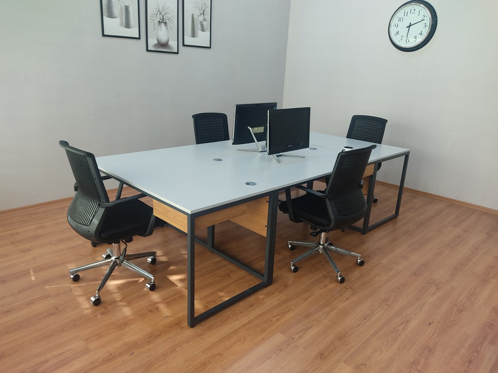 Zelinda 4-Person Desk