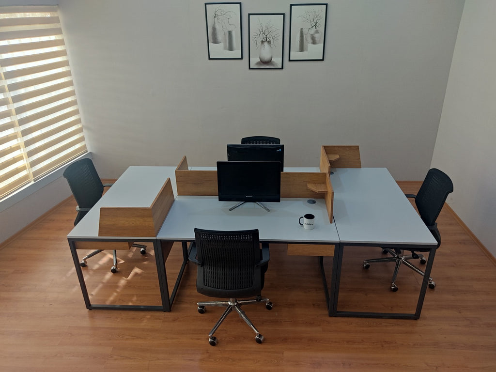 Zelinda 4-Person Desk