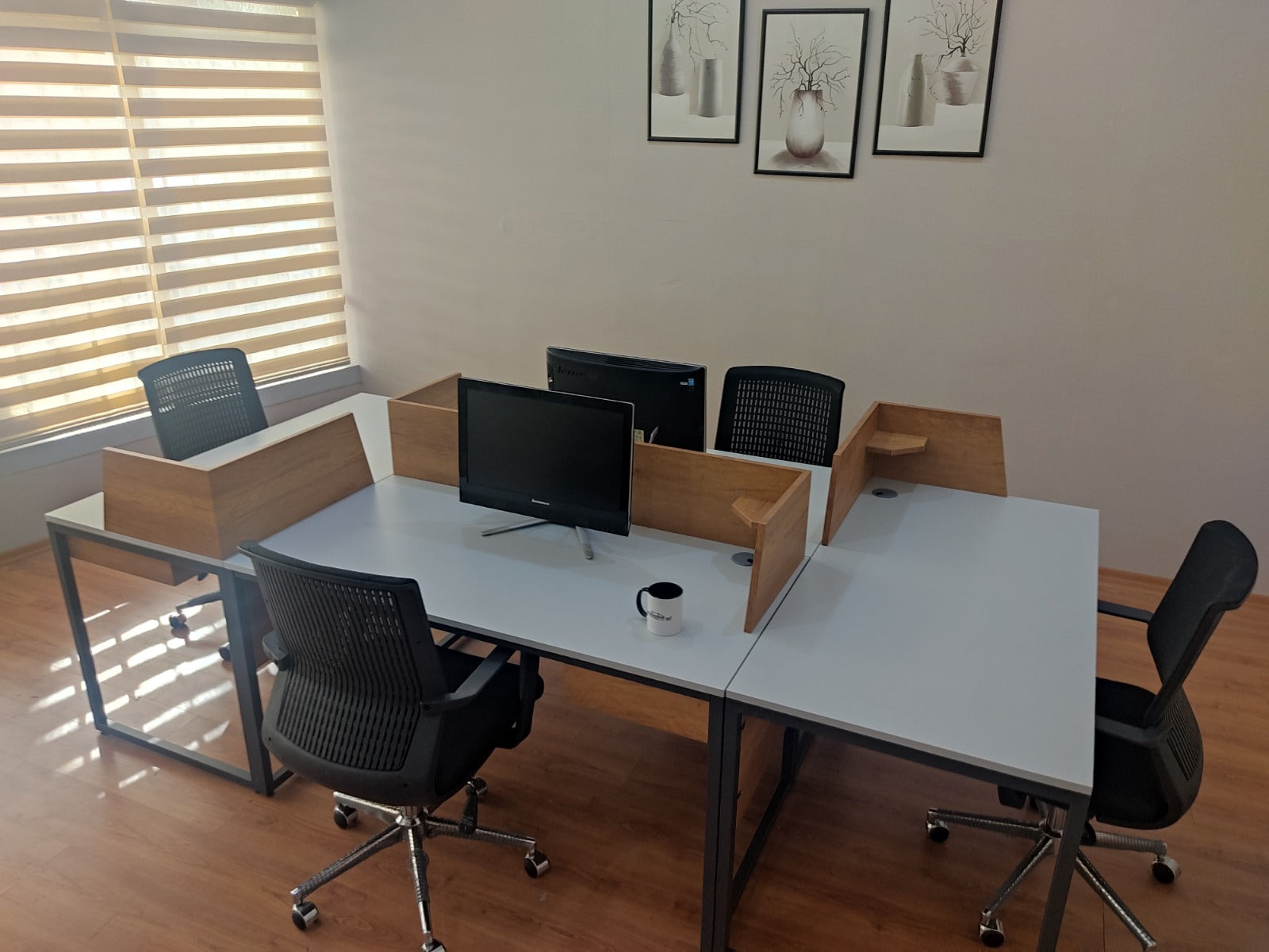 Zelinda 4-Person Desk