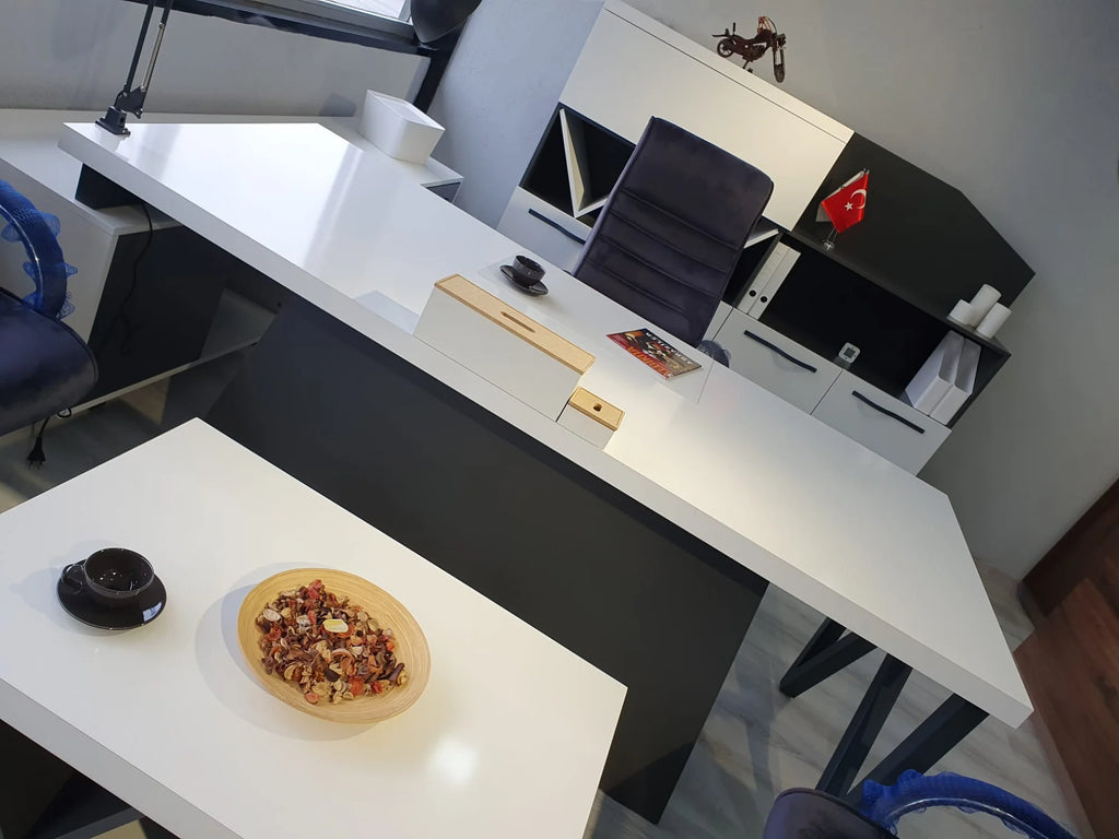 İstanbul Ofis Çamlıca W Makam Takımı Beyaz Antrasit ISTANBUL
