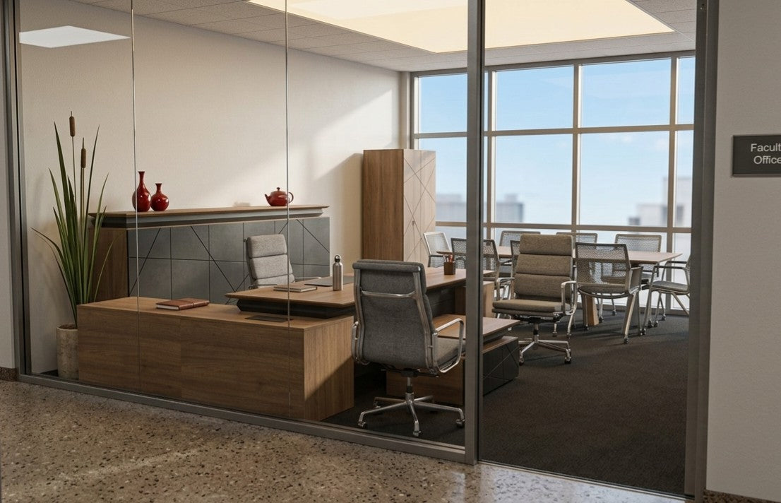 İstanbul Ofis Mobilya tarafından tasarlanan Dudullu OSB Atatürk Eğitim Kurumları için modern ahşap okul ofis mobilyaları
