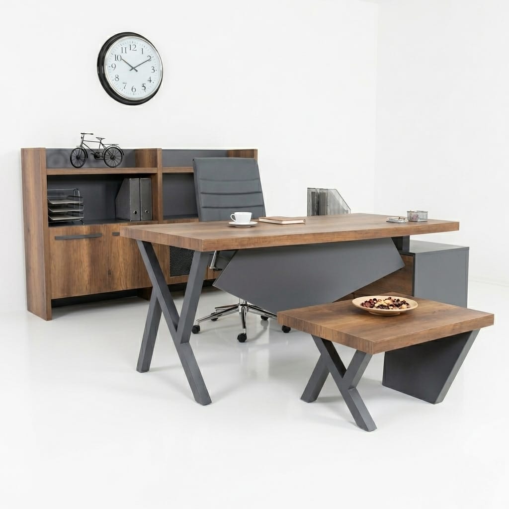 Istanbul Office Executive Desk Set Elegant - Baroque Anthracite