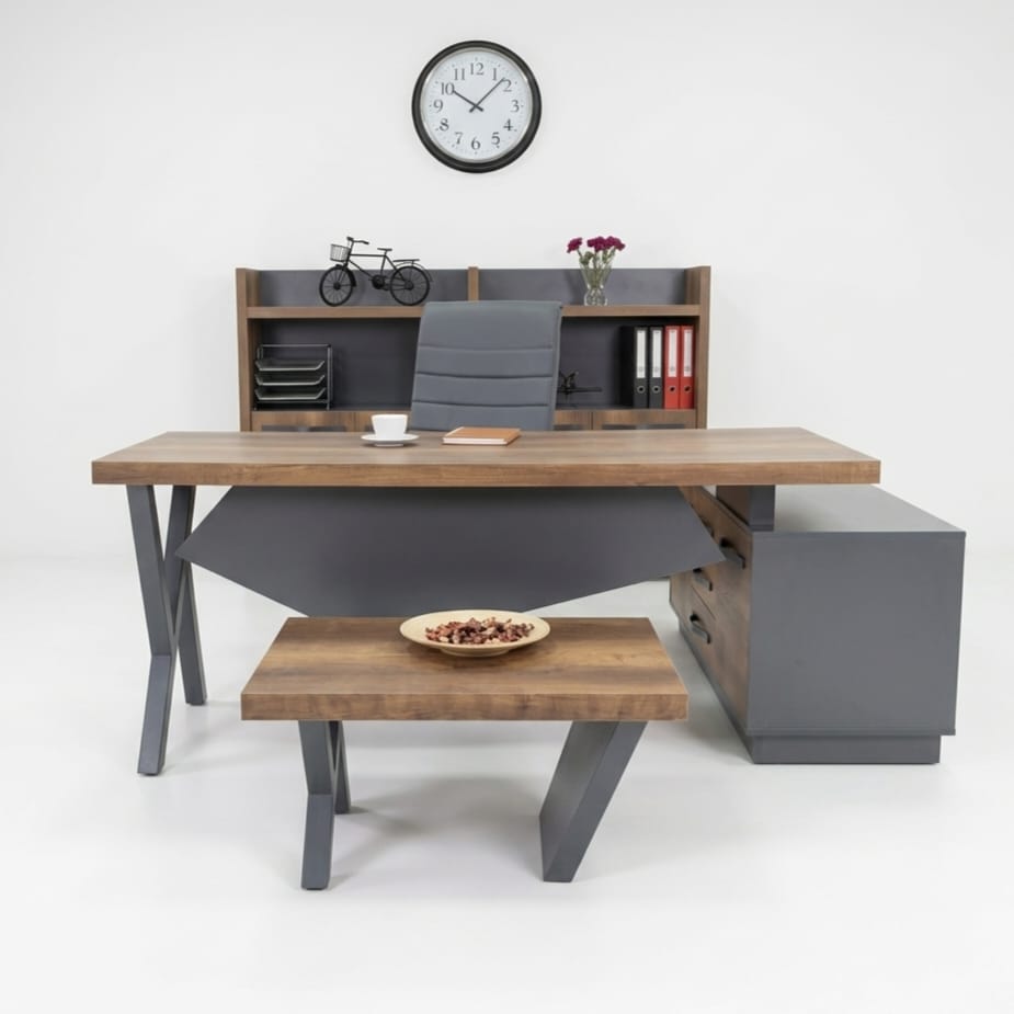 Istanbul Office Executive Desk Set Elegant - Baroque Anthracite