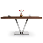 İstanbul Ofis Mobilya Viyana 70x140cm ahşap tablalı ve metal V ayaklı modern toplantı masası