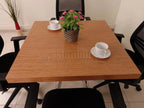 İstanbul Ofis Mobilya marka ahşap yüzeyli ve metal ayaklı modern kare ofis toplantı masası