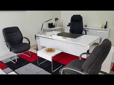 Istanbul Office Desk Apple Executive Set Glossy White