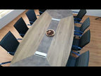 Large Oval Meeting Table Baroque Anthracite