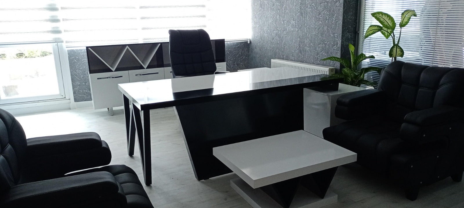 White Executive Office Furniture Set
